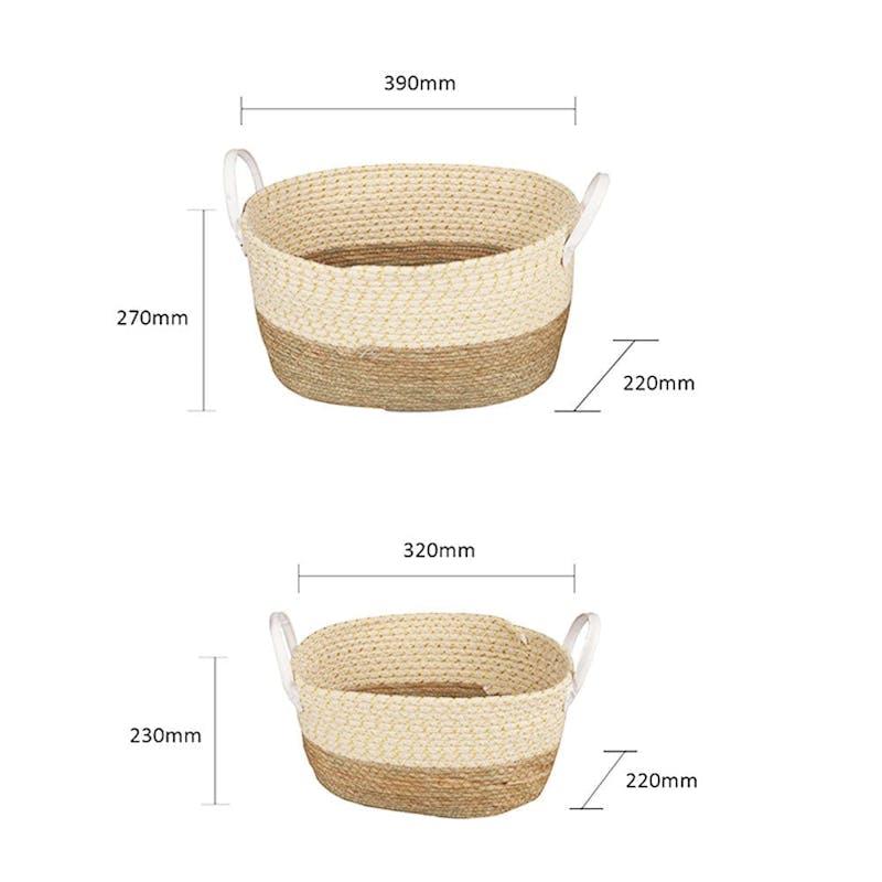 Load image into Gallery viewer, Living Today 2-Piece Woven Cattail Storage Basket Set Bundle
