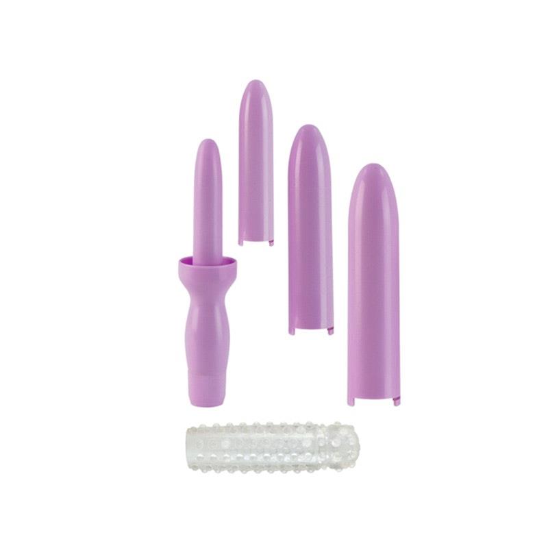 Load image into Gallery viewer, CalExotics Dr. Laura Berman Dilators Set Of 4 Locking Sizes Plus Sleeve Purple
