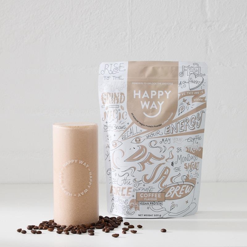Load image into Gallery viewer, Happy Way Deja Brew Coffee Vegan Protein Powder 500g
