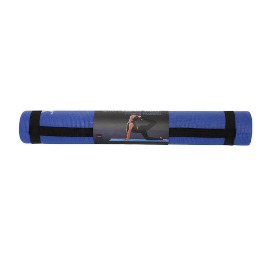 York PVC Yoga Mat with Carrying Strap (Blue) One Size