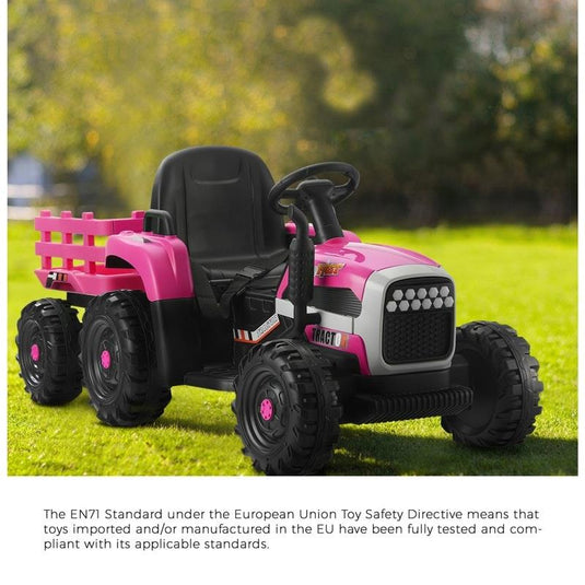 Mazam Kids Ride On Car Tractor 12V Electric Battery Remote Control Pink