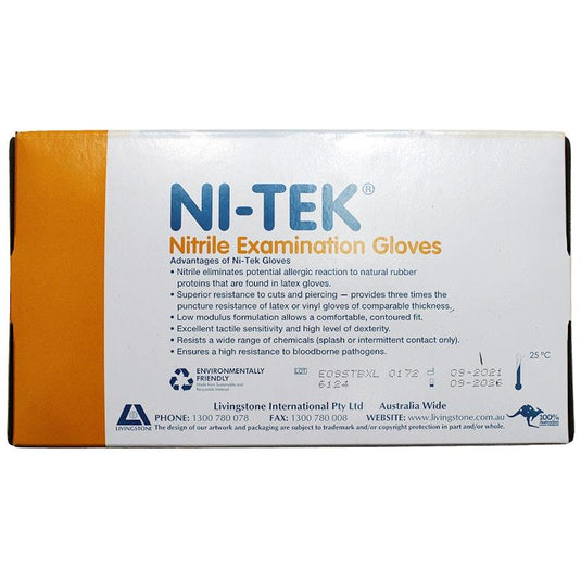 NI-TEK Nitrile Powder Free Gloves Extra Large 100 Pieces/Box