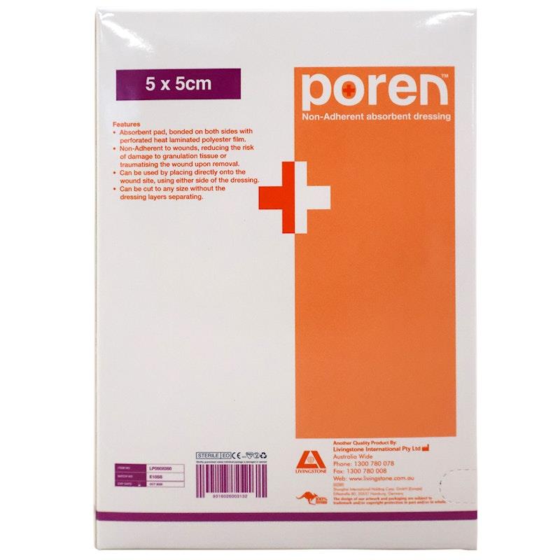 Load image into Gallery viewer, Poren Non-Adherent Absorbent Dressing Sterile 5 x 5cm 100 Pieces/Box
