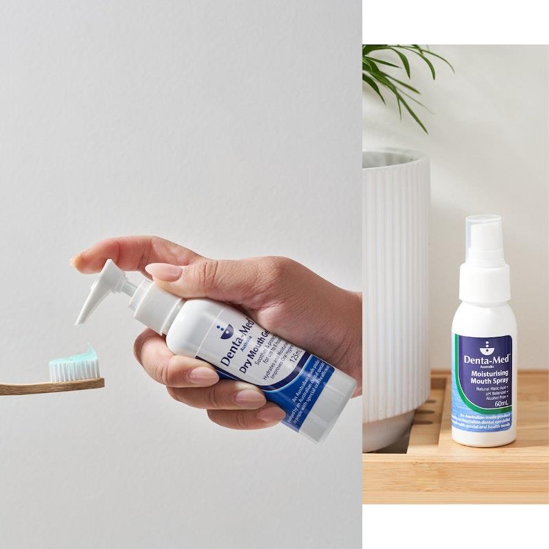 Load image into Gallery viewer, Denta-Med Dry Mouth Gel 125mL Pump Bottle &amp; Moisturising Mouth Spray 60mL Bundle
