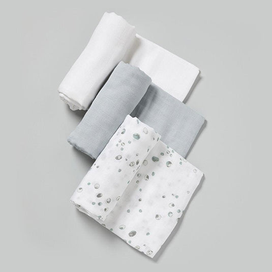 Little Bamboo Muslin Wraps 3Pk Whisper