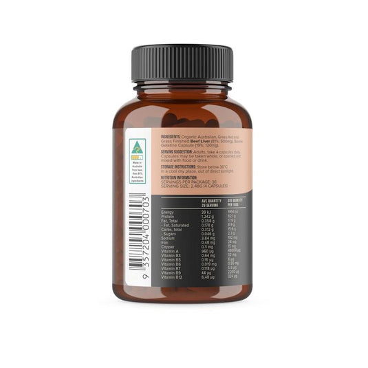 Chief Organic Beef Liver (Energy - Iron, B12) 120 Capsules