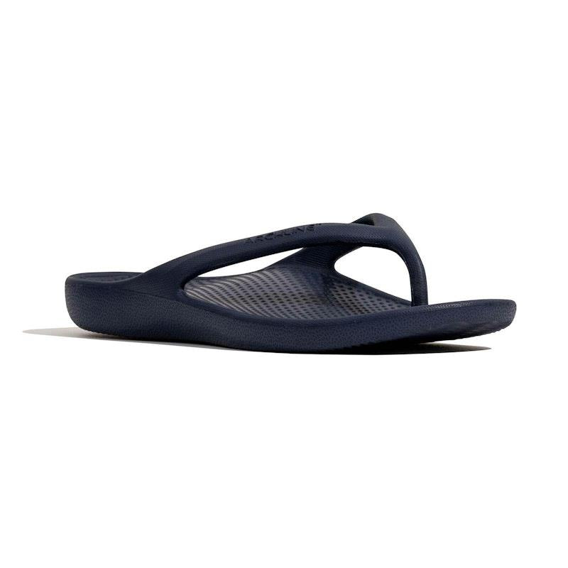 Load image into Gallery viewer, Archline Orthotic Foam Thongs Arch Support Flip Flops Orthopedic Rebound - Navy Euro Size 46
