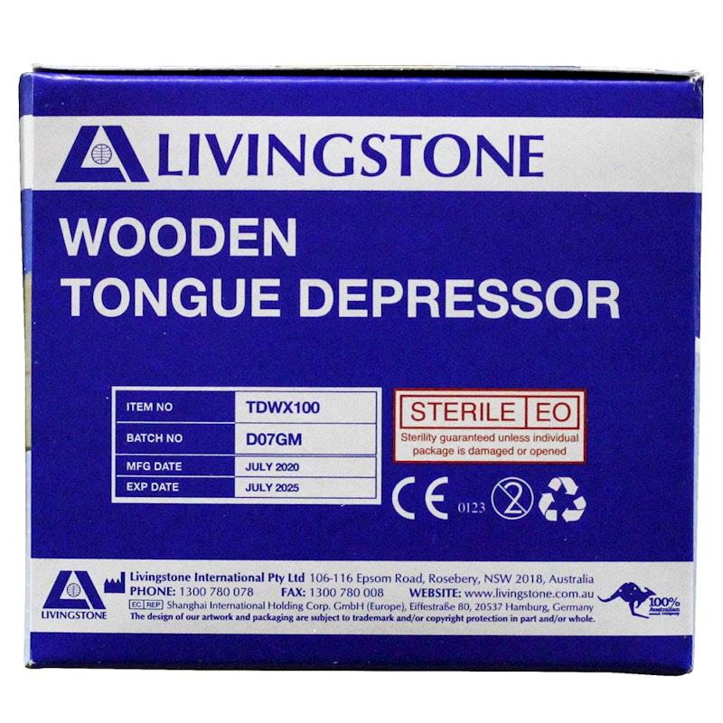 Load image into Gallery viewer, Livingstone Wooden Tongue Depressors Sterile 100 Pieces/Box

