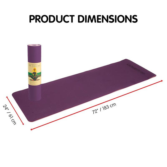Powertrain TPE Pilates Exercise Yoga Mat 8mm Dark Purple