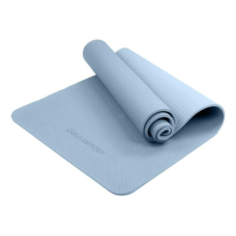 Load image into Gallery viewer, Powertrain TPE Yoga Pilates Exercise Mat 6mm Sky Blue
