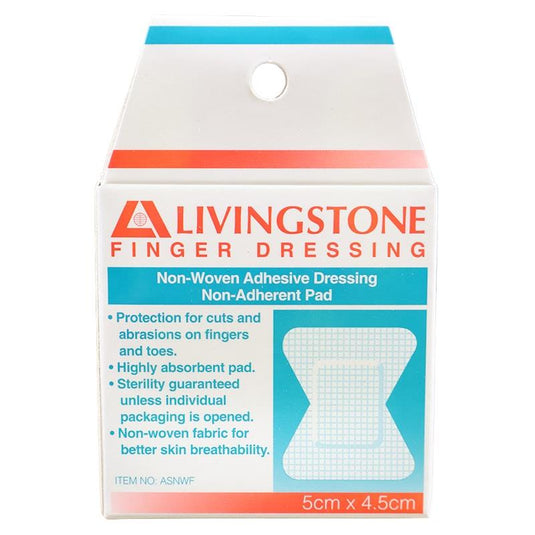Livingstone Adhesive Joint Knuckle Dressing Non-Adherent Pad Medium 5 x 4.5cm 50 Pieces/Box