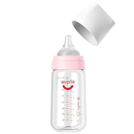 Evorie Tritan Wide-neck Baby Milk Feeding Bottle Starter Set 160mL+240mL, Pink Pack