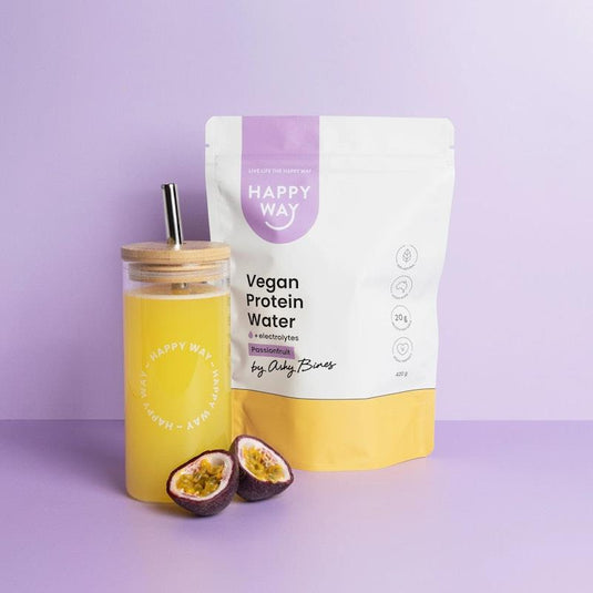 Happy Way Ashy Bines Passionfruit Vegan Protein Water Powder 420g