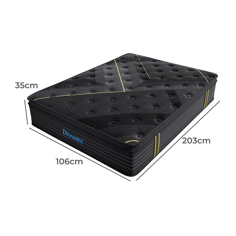 Load image into Gallery viewer, DreamZ Spring Mattress Bamboo Euro Top Bed Pocket HD Egg Foam 35cm King Single Size
