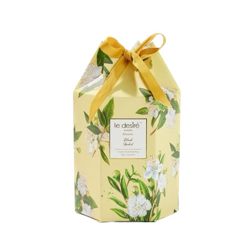 Load image into Gallery viewer, Le Desire Black Orchid - Blooms Soy Candle with Glass Cloche 120g
