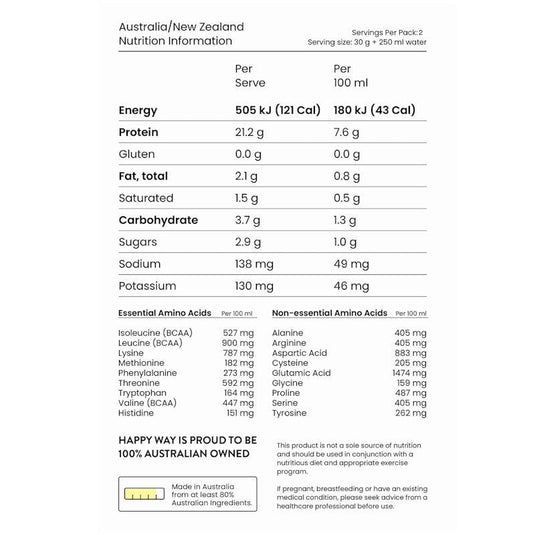 Happy Way Deja Brew Coffee Whey Protein Powder Travel Packs 6x60g