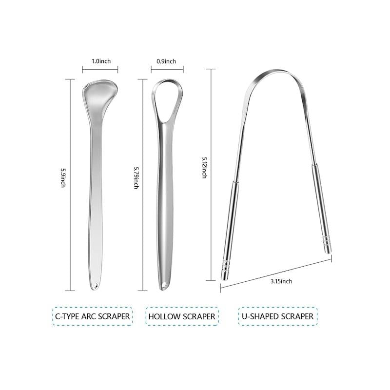 Load image into Gallery viewer, Caremax 3 Pieces Stainless Steel Tongue Scraper with Case Pack
