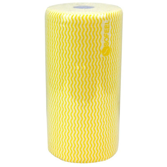 Sofeel Original Microfibre Heavy Duty Super Cleaning Wipes Yellow 85 Pieces/Roll