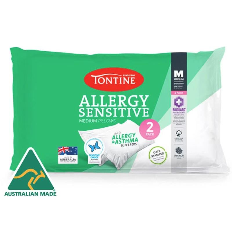 Load image into Gallery viewer, 2pc Tontine Allergy Sensitive Medium Pillows Pack

