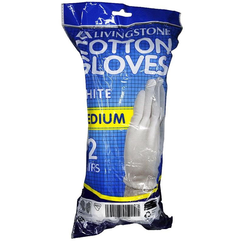 Load image into Gallery viewer, Livingstone Cotton Gloves Medium 12 Pairs/Bag
