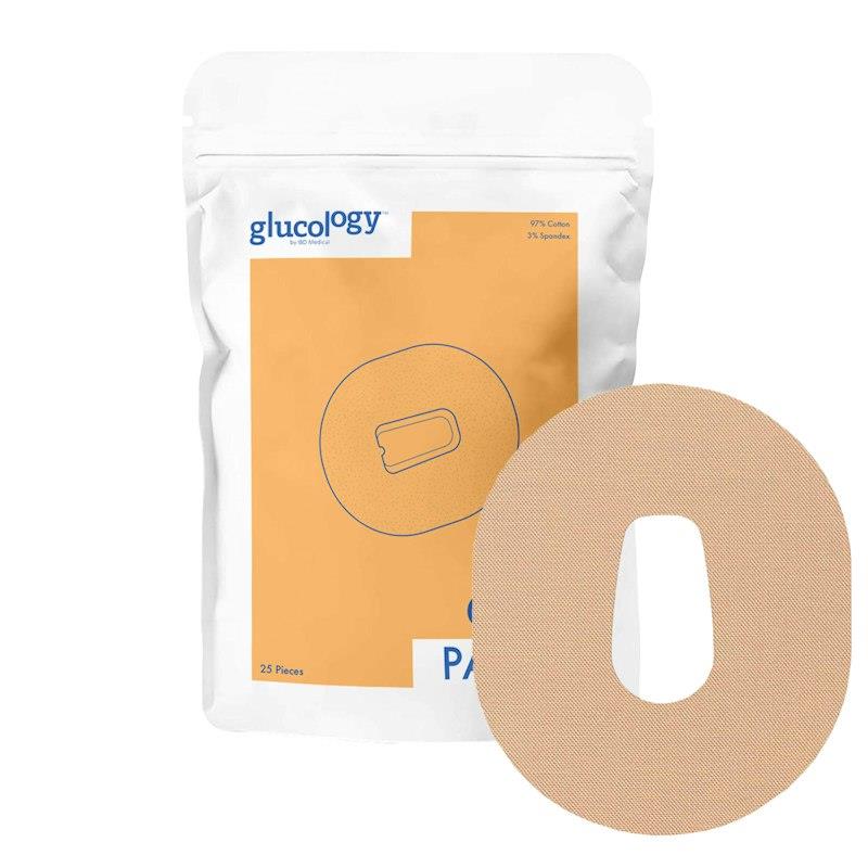 Load image into Gallery viewer, Glucology 25 Pack CGM Patches + 12 Tubes of Glucochews 25 Pack CGM Patches for Dexcom G6 (Beige) + 12 Tubes of Glucochews (Orange)
