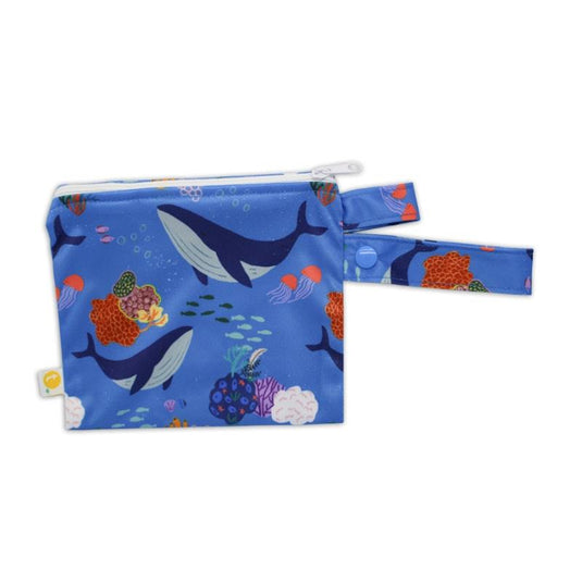 tyoub x Suki McMaster Adjustable Reusable Swim Nappy and Wet Bag - Whales One Size