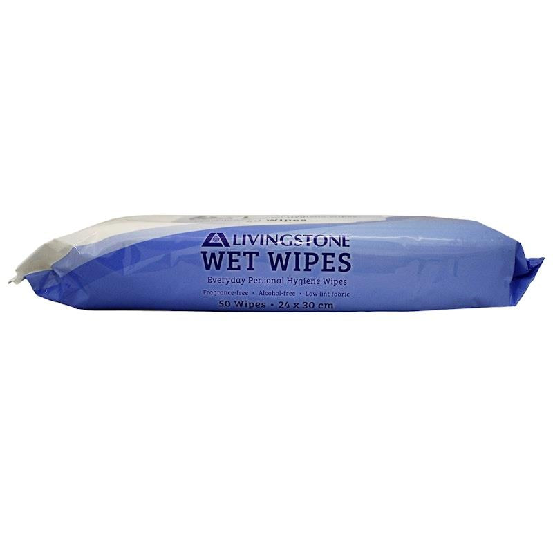 Load image into Gallery viewer, Livingstone Adult Wet Cleansing Alcohol Free 50 Wipes Per Pack 12Pack
