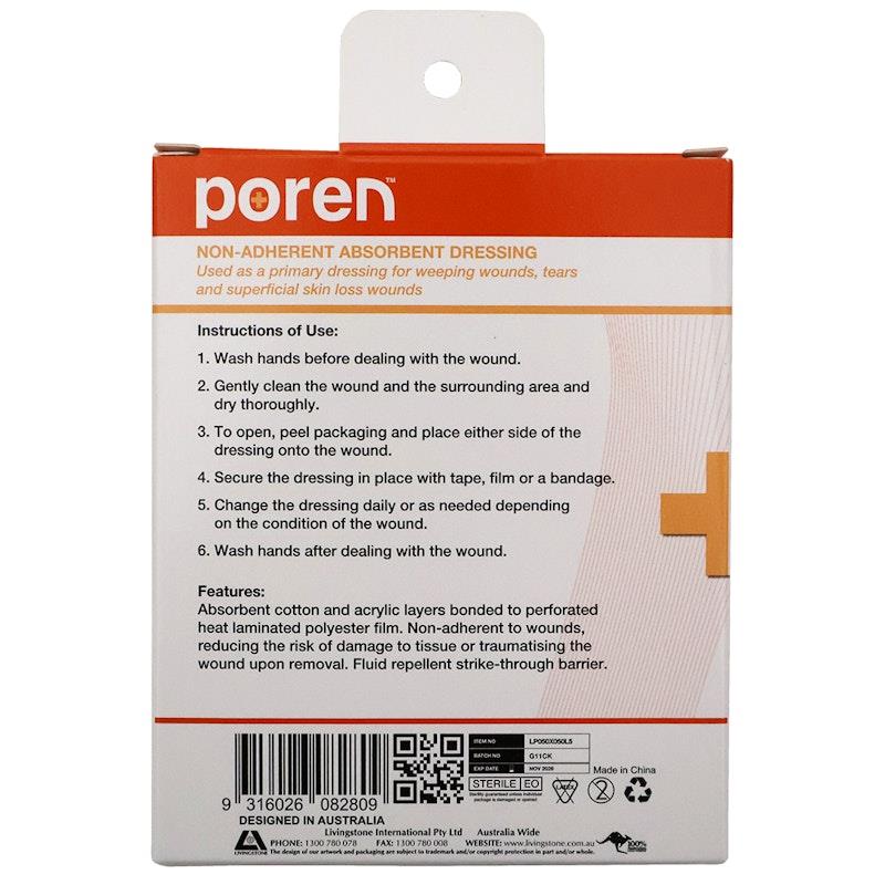 Load image into Gallery viewer, Poren Non-Adherent Absorbent Dressing Sterile 5 x 5cm 5Pack
