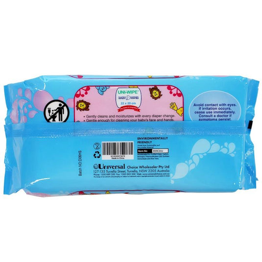 Uni-Wipe Unscented Alcohol Free Baby Wipes 80 Wipes 12Pack