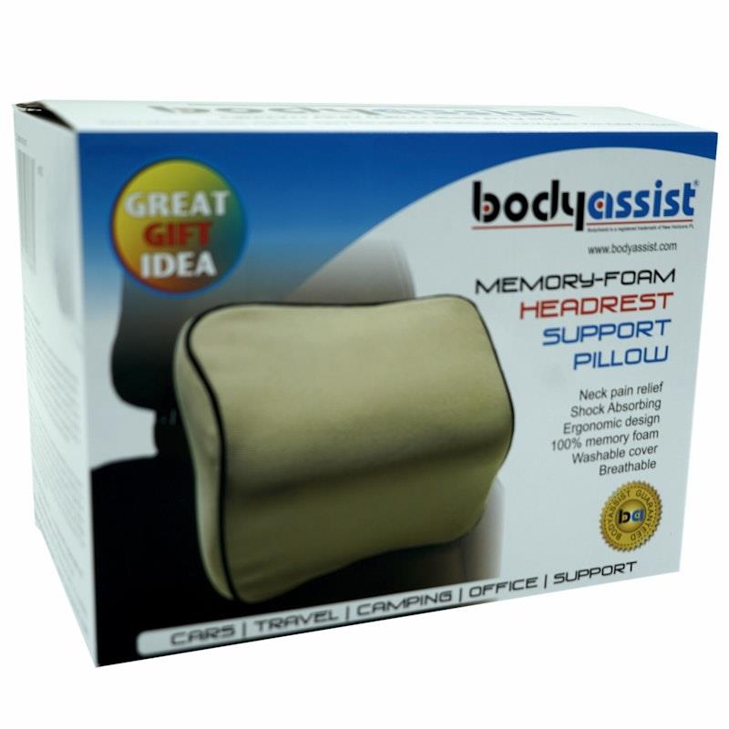 Load image into Gallery viewer, BodyAssist Memory-Foam Headrest Support Pillow &amp; Regular Hot/Cold Gel Pack One Size
