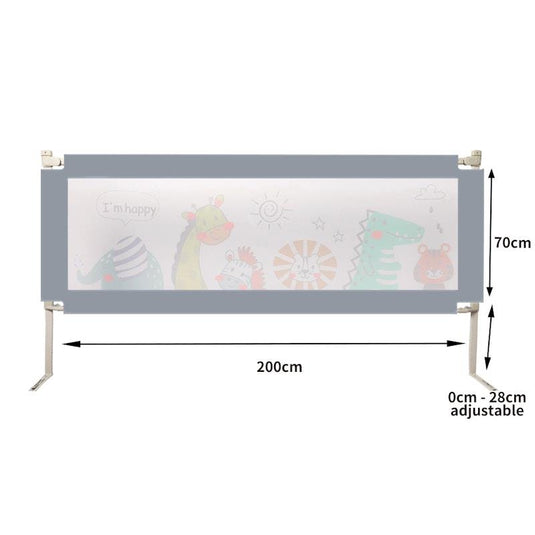 BoPeep Kids Baby Safety Bed Rail Guard Adjustable Folding Child Toddler Grey Large