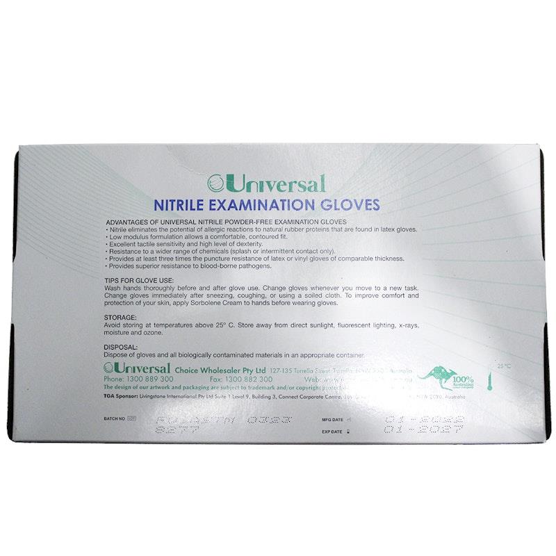 Load image into Gallery viewer, Universal Nitrile Examination Gloves ASTM Powder Free Medium 100 Pieces/Box
