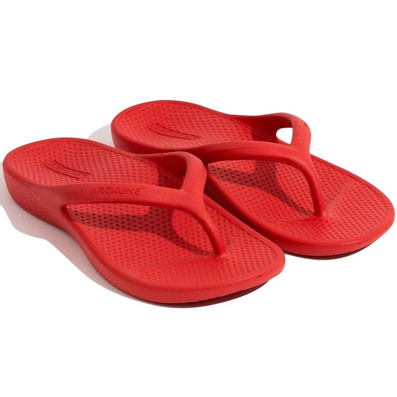 Load image into Gallery viewer, Archline Orthotic Foam Thongs Arch Support Flip Flops Orthopedic Rebound - Red Euro Size 47
