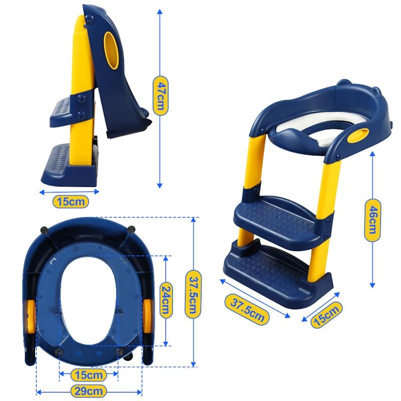 Load image into Gallery viewer, BoPeep Kids Toilet Ladder Toddler Training Step Stool Soft Seat Non Slip Blue
