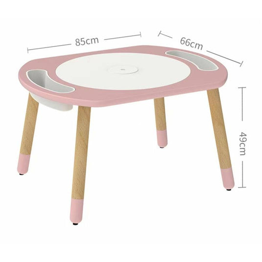 Riababy Play&Learn Activity Table Set with Adjustable Legs - Lego duplo compatible Warm Beige