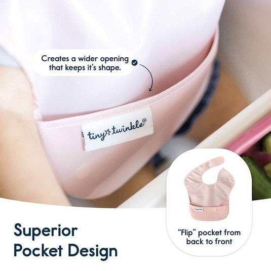 Tiny Twinkle - Mess-proof Easy Bib - Solid Girl Set of 3