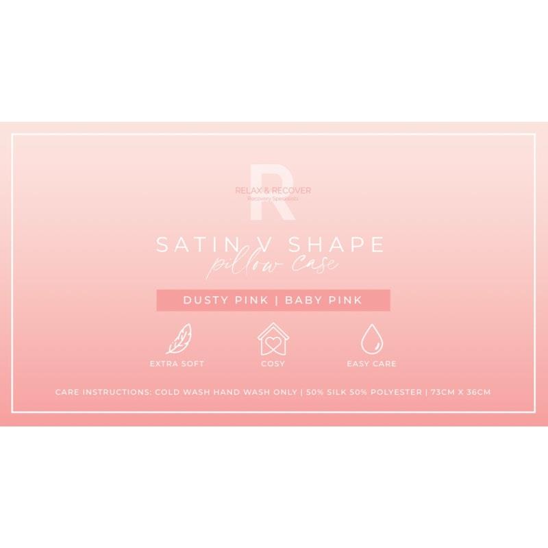 Load image into Gallery viewer, Relax and Recover Silk Satin V Shape Pillow Case Baby Pink
