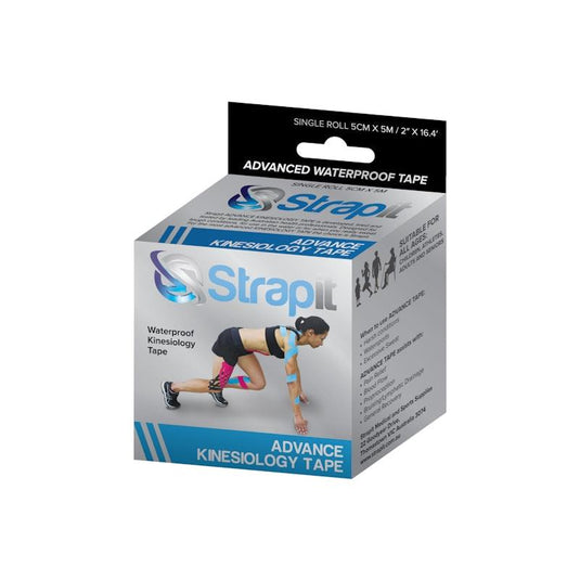 Strapit Advance Waterproof Kinesiology Tape 5cm x 5M - Black 2 Pack