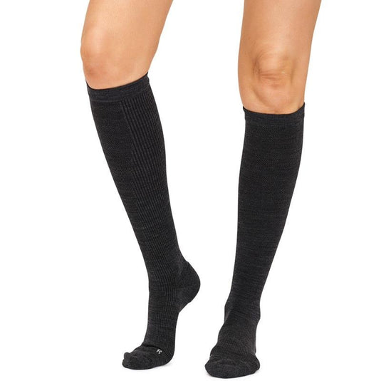 Overlander 3 Pairs of Women's Merino Wool Health Compression Socks - Charcoal Melange Size 2-8