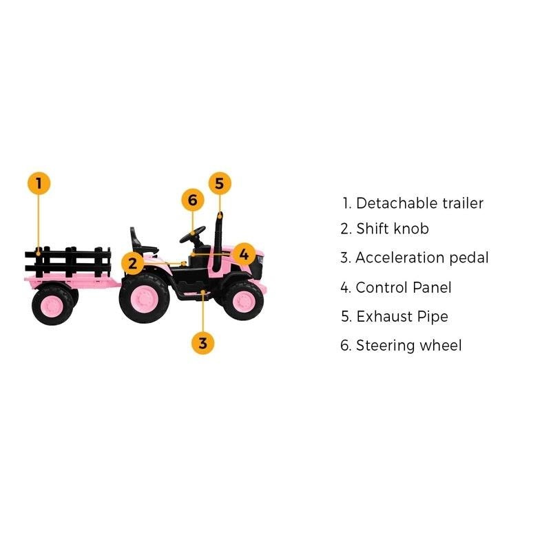 Load image into Gallery viewer, Mazam XL SIZE Kids Ride On Car Tractor 12V Remote Control Electric Pink

