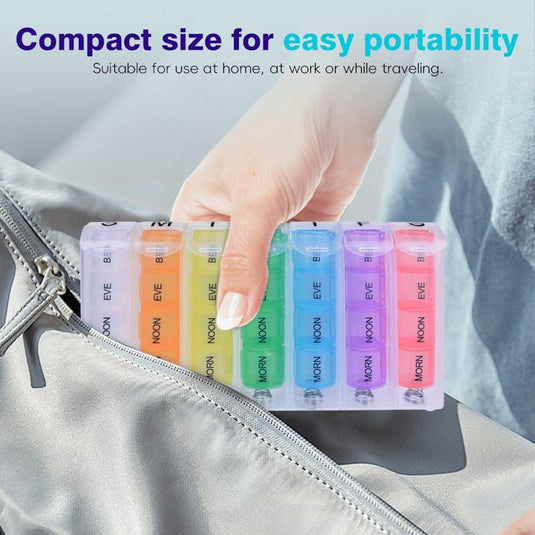 Flightmode 7 Day Travel Pill Box Medicine Organiser with Individual Daily Compartment 1Unit