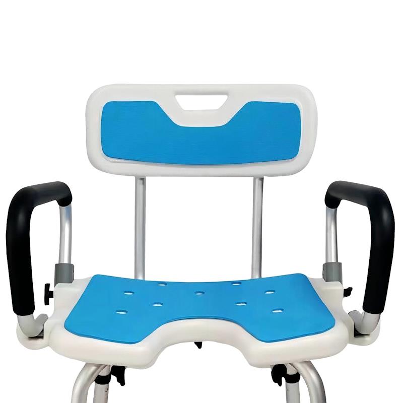 Load image into Gallery viewer, Orthonica Shower Chair - Blue with Adjustable Armrests
