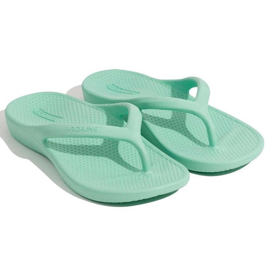 Archline Orthotic Foam Thongs Arch Support Flip Flops Orthopedic Rebound - Mint Green Euro Size 41