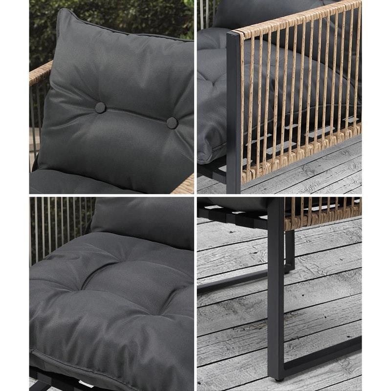 Load image into Gallery viewer, Livsip 4 Piece Outdoor Furniture Setting Garden Patio Lounge Sofa Table Chairs Set
