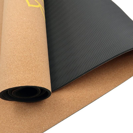 Powertrain Cork Yoga Mat with Carry Straps Home Gym Pilates Chakras