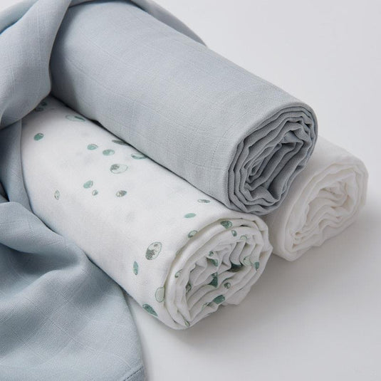 Little Bamboo Muslin Wraps 3Pk Whisper