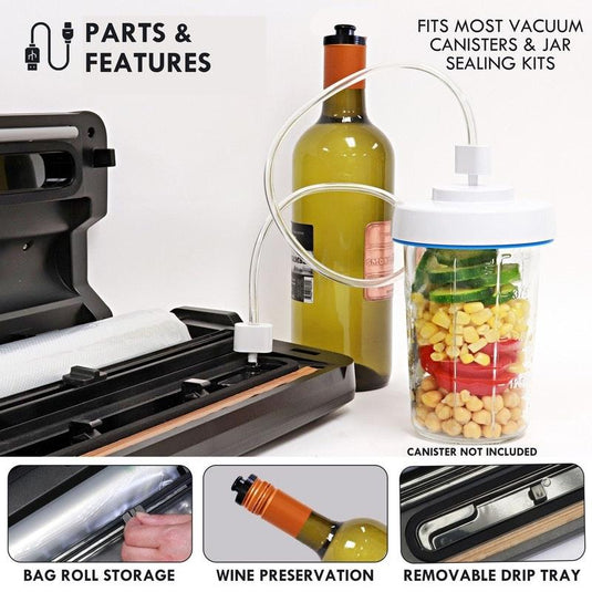 Kenmore Vacuum Sealer Machine, One-Touch Automatic Food Sealer Stainless Steel
