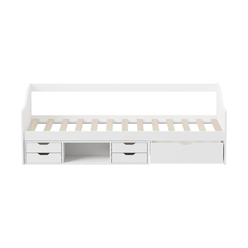 Load image into Gallery viewer, Oikiture Kids Bed Frame Single Daybed with Trundle Storage Drawers Timber White
