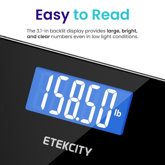 Etekcity Digital Body Weight Bathroom Scale - Black 1pc