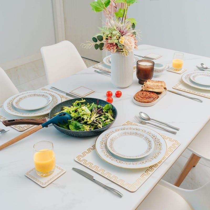 Load image into Gallery viewer, Clevinger MDF Placemats and Coasters Gold Border 8 Pieces
